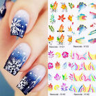 Nail Water Decals Stickers Wave Leaves Flower Butterfly Nail Art Decoration ต