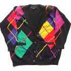 IB Diffusion Cardigan sweater Geometric Colorful  Button Up Size M Vintage 1991