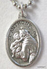 St Anthony of Padua Medal Religious Necklace,Silver Plated,No Tarnish Chain