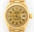 Lady Rolex Solid 18K Yellow Gold Datejust President Watch w/Champagne Dial 6917