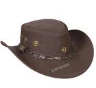Chain Men's Stylish Cowboy Hat Western Original Genuine Cow Hide Leather