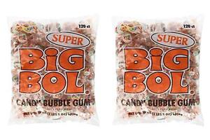 SUPER SIZE BIG BOL Candy Bubble Gum 120 count (2 Pack)