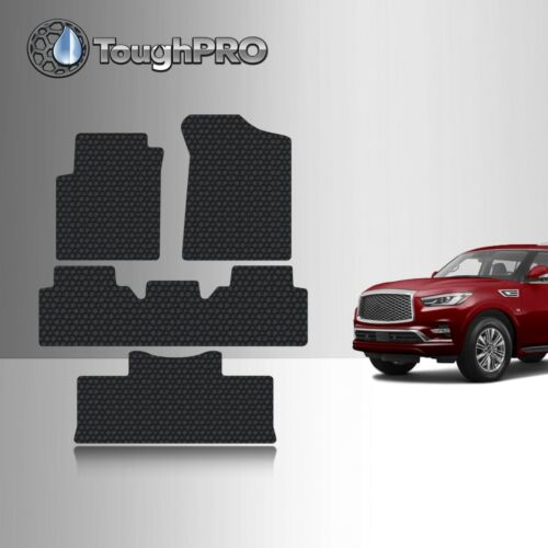 ToughPRO Floor Mats + 3rd Row Black For Infiniti QX80 All Weather 2014-2024 (For: INFINITI QX80)
