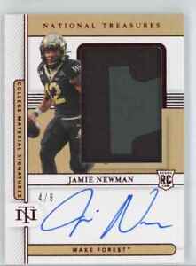 2021 Panini National Treasures Collegiate RED Jamie Newman Rookie Auto Patch 4/8