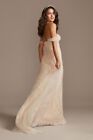New MELISSA SWEET Floral Beaded Wedding Dress-MS251234-Ivory Stone-US 12