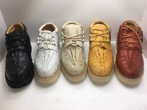 Men's Crocodile/Ostrich Print Leather Shoes Sz 6-13 Zapato Avestruz y Cocodrilo