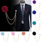 Men Lapel Flower Boutonniere Stick Brooch Pin Suit Wedding Accessories