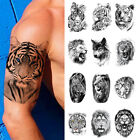 Tiger Lion Waterproof Temporary Tattoo Sticker Fake Art Tatoo Arm Men Body Wolf+