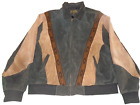 Scully Aztec Navajo Suede Leather Bomber Jacket Tag Size XXL Vintage Damage