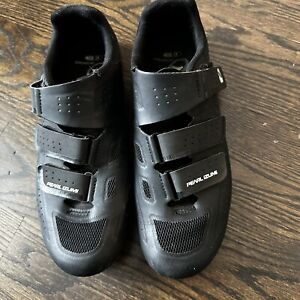 Men’s Pearl Izumi Select Road V5 Cycling Shoes Black White Hook & Loop 8.5 EU 42