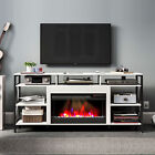 TC-HOMENY TV Stand with Fireplace for 70