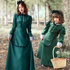 Women Green Maid Dress Kids Maid Dress Parent-Child Halloween Housekeeper Dress