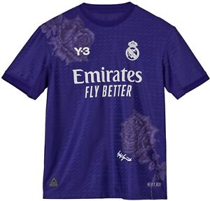 BNWT 23-24 Authentic Real Madrid Y-3 Adidas Fourth Jersey Purple KIDS Multiple