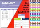 2021 16 Month Wall Calendar - Large Print Calendar - with 100 Reminder Stickers