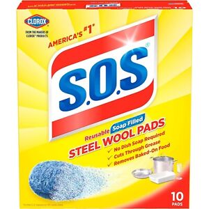 S.O.S-10002  Steel Wool Soap Pads 10 Ct