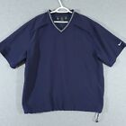 Nike Golf Wind Shirt Men's V-Neck Pullover Windbreaker Short Sleeve Navy Blue XL