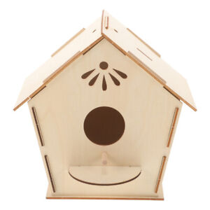 1PC Bird House Craft Wooden Bird House Kit Build and Paint Bird House Wooden Art