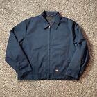 Dickies Work Jacket Size XL Blue Boxy Quilt Lined Canvas Full Zip - Pre-Owned