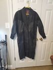 Vintage GIII Jacket Womens Small Black Leather Trench Coat Full Length Long