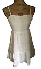 SheinFully Lined White Eyelet Knee Length Back Detail Adjustable Straps Dress S