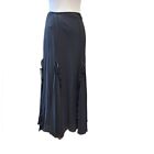 Ralph Lauren Black Midi/Maxi Silk Skirt Size 12 With Ruffle Edge Lined NWT
