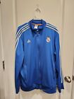 Real Madrid Training Jacket With Zipped Blue White Adidas Polyester Mens Size XL