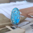 Blue Copper Turquoise Ring 925 Sterling Silver Handmade Gift Jewelry CVF021