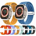 Magnetic Silicone Band iWatch Sport Strap for Apple Watch 9 Ultra 49mm 7 8 6 5 4