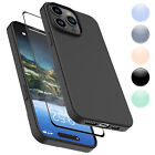 For iPhone 14 15 Pro Max 13 12 11 XR 8 7Plus Silicone Case with Screen Protector