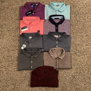 Lot Of 9 Golf Polo Shirt Mens XL Peter Millar Summer Comfort RLX Greyson KJUS