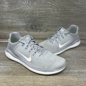 Nike Free RN 2018 Running Shoes Sneakers Wolf Grey White 942836-003 Mens Size 10