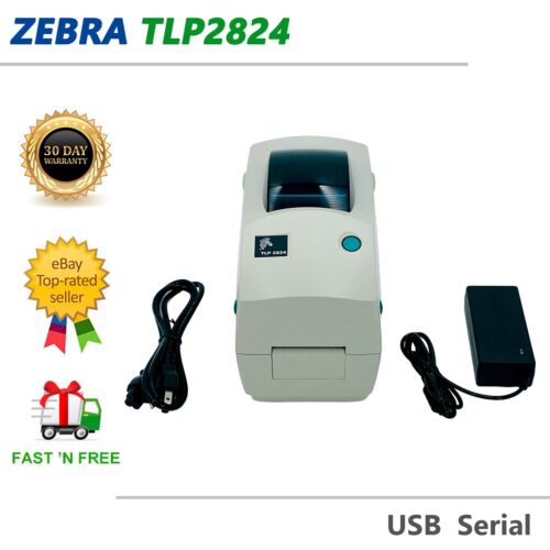 Zebra TLP2824 Thermal Transfer Label Printer USB Serial 2824-11100-0001 TESTED