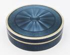 STUNNING FRENCH GUILLOCHE ENAMEL SOLID SILVER BOX c1920's
