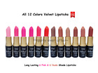 12 PCs Lipstick Set - All 12 Colors! Long Lasting Pink & Nude Shade Lipsticks