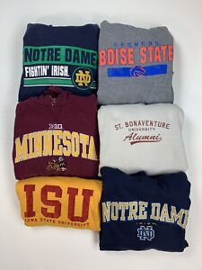 LOT 6 Wholesale Vintage 90s 2000s Sweatshirt Hoody Reseller Sport College NCAA
