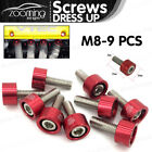 9 Pcs Red M8 Engine Intake manifold decorative screws Cup Washer Header Bolt Kit (For: 2015 Honda Civic Si 2.4L)