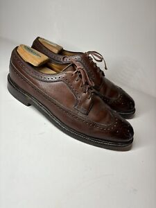 Vintage FLORSHEIM IMPERIAL Brown Longwing Derby Dress shoes 9 D