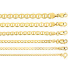 14K Yellow Gold Solid 2mm-7.5mm Mariner Anchor Flat Link Chain Necklace 16