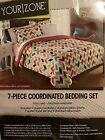 7pc Queen Size Comforter Sheets Bedding Set For Girls