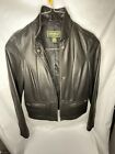 Eddie Bauer Black Zip Up Women's Medium Genuine Leather Jacket Lightly Used