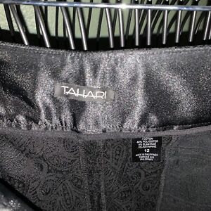 Tahari Black Brocade Dress Pants Size 12