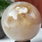 710g Natural Sakura Agate Quartz Sphere Crystal Ball Reiki Healing Decoration