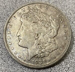1921-S MORGAN SILVER DOLLAR - NICE CIRCULATED COIN