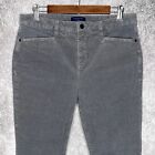 TALBOTS flattering womens straight corduroy pants size 12 stretch gray solid