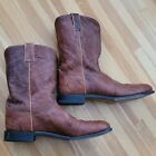 Justin 3163 Brown Marbled Leather Roper Cowboy Boots Western Men's Size 12 D