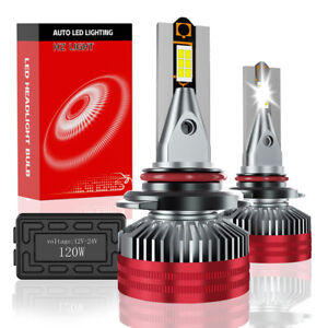9006/HB4 Led Headlight Bulbs 120W 40000LM Super Bright 6700K High/Low Beam x2