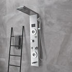 New ListingStainless Steel LED Shower Panel Tower Massage Body Jets System Rain & Waterfall