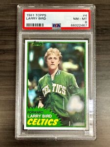 1981 Topps Larry Bird #4 PSA 8 NM-MT 2nd Card Boston Celtics NBA HOF