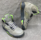 Nike Air Jordan 5 Green Bean 2022 Sneakers Size 8.5 Gray V Retro DM9014-003 OG