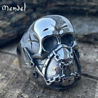 MENDEL Mens Gothic Punk Biker Skull Mask Ring For Men Stainless Steel Size 7-15